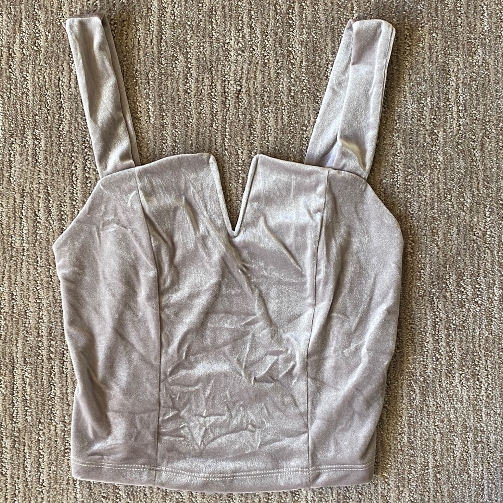 Moa Moa Velvet Taupe Crop Top